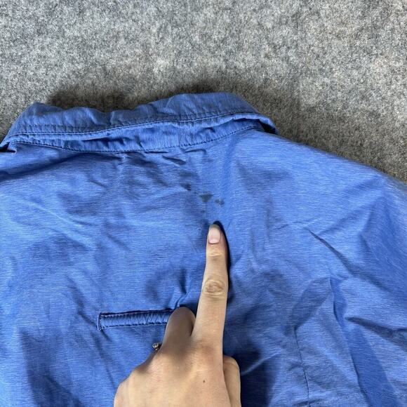 ExOfficio Shirt Mens XL Blue Vented Nylon Quick Dry Button Down Fishing Gorpcore - Picture 6 of 8